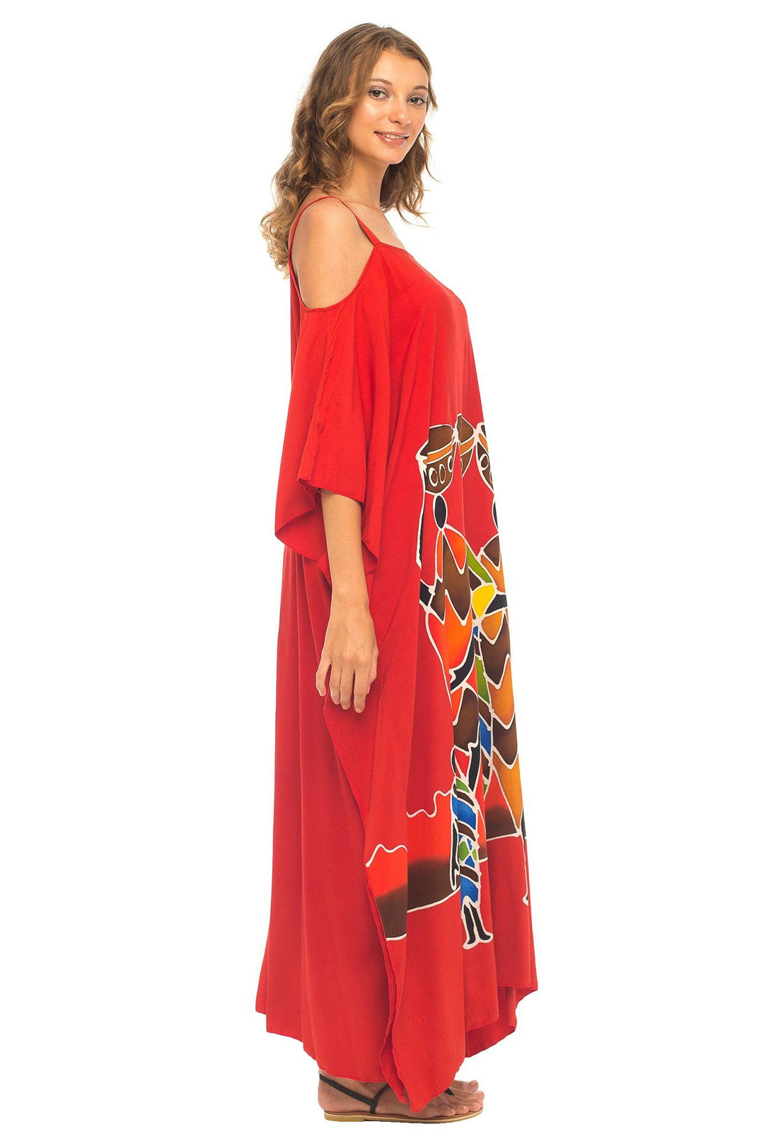 SHU - SHI Women's Kaftan Maxi Dress - Cold Shoulder, Casual Long Beach Cover - Up, Plus Size Caftan - Love ShuShi