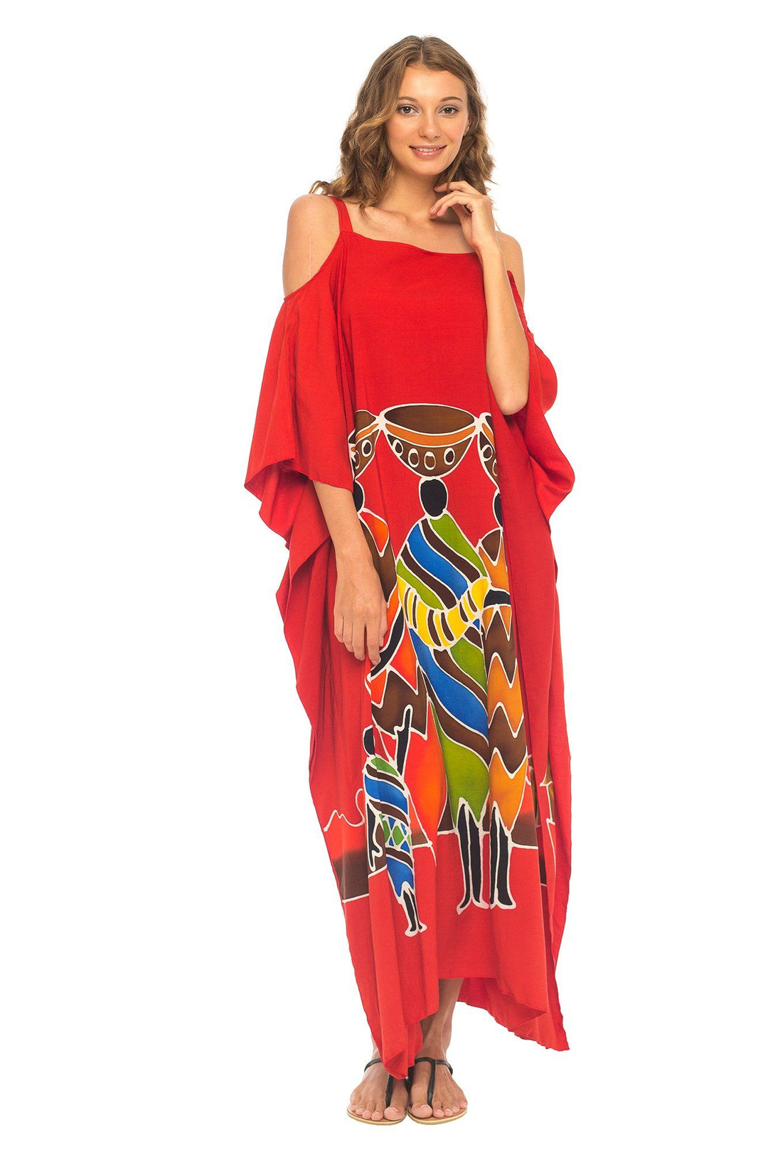 SHU - SHI Women's Kaftan Maxi Dress - Cold Shoulder, Casual Long Beach Cover - Up, Plus Size Caftan - Love ShuShi