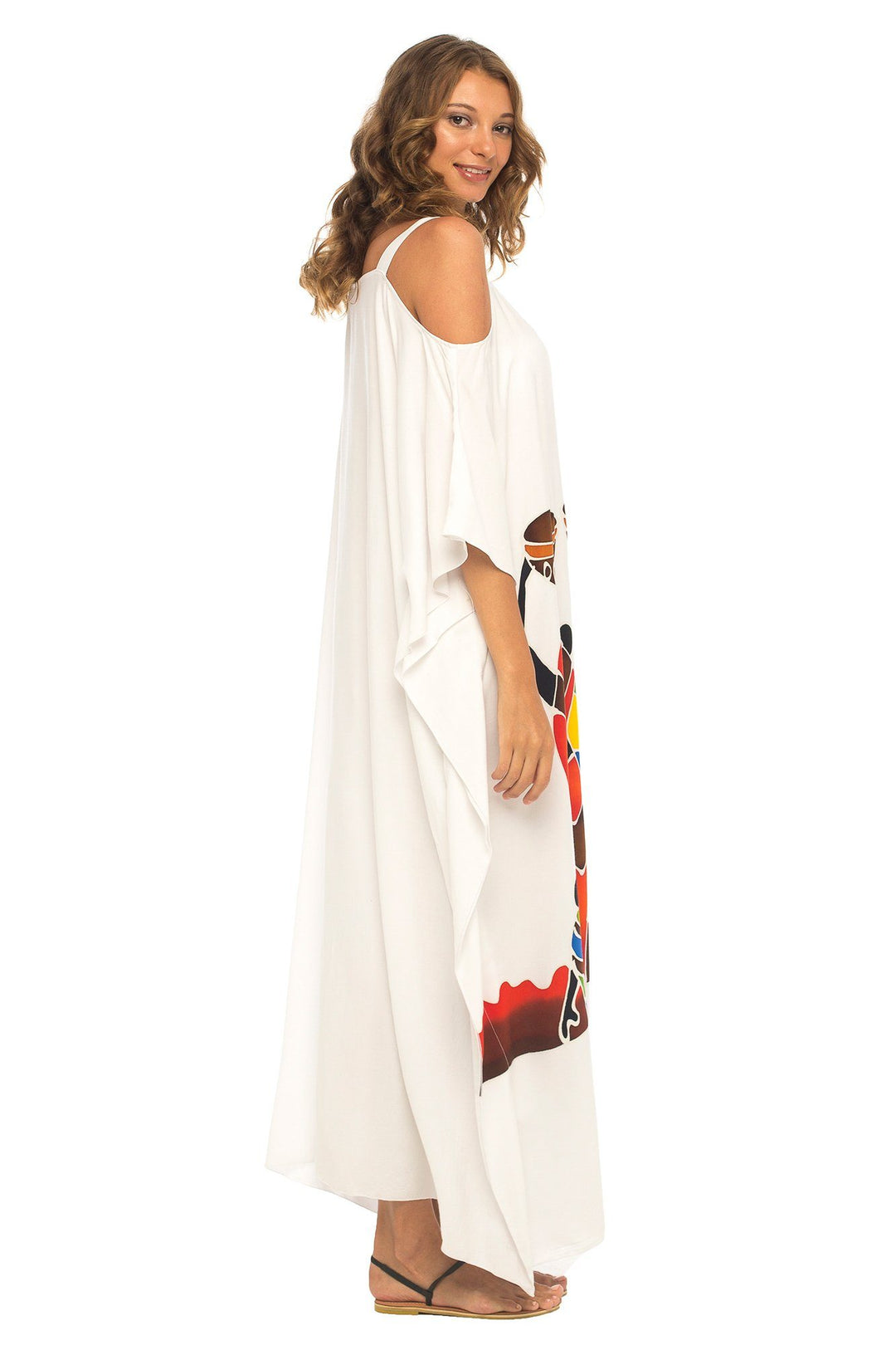 SHU - SHI Women's Kaftan Maxi Dress - Cold Shoulder, Casual Long Beach Cover - Up, Plus Size Caftan - Love ShuShi