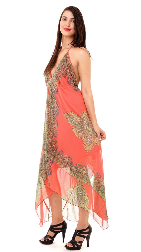 Amelia Bohemian Summer Dress - Love-Shu-Shi-Coral Dress