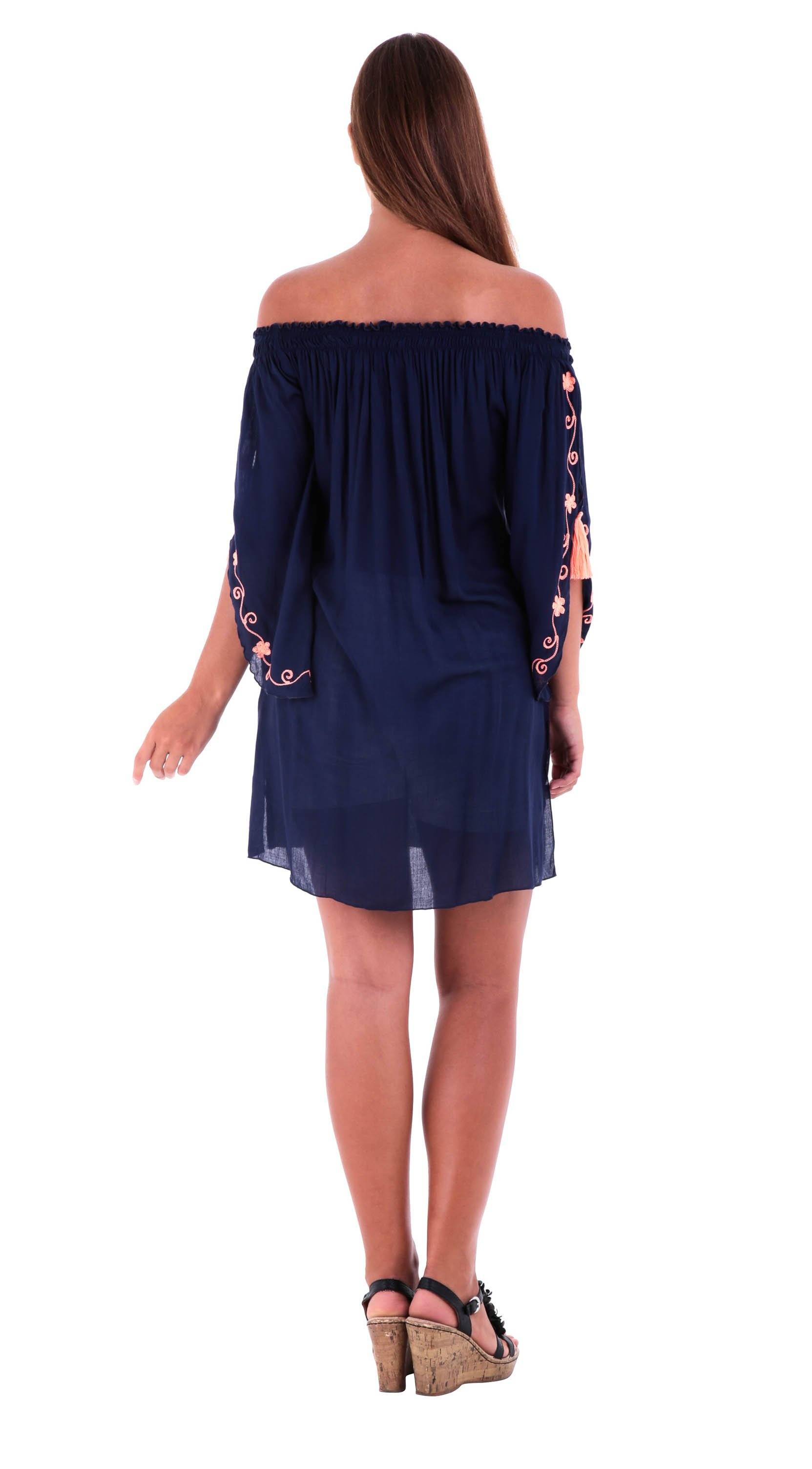 Leah Embroidered Summer Dress - Love-Shu-Shi-Dark Blue Dress