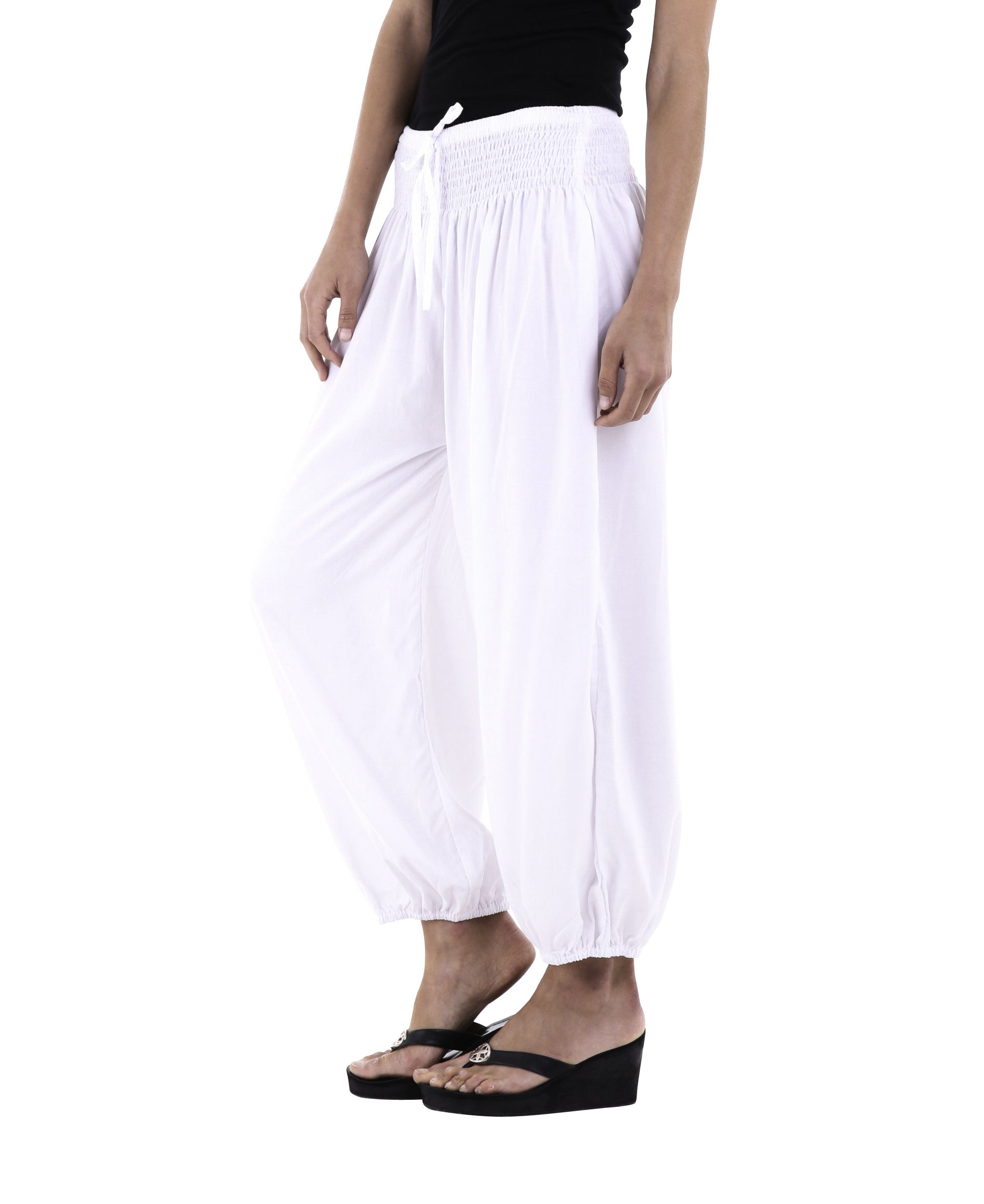 Boho Harem Pants With Elastic Waist and Side Pocket - Love-Shu-Shi