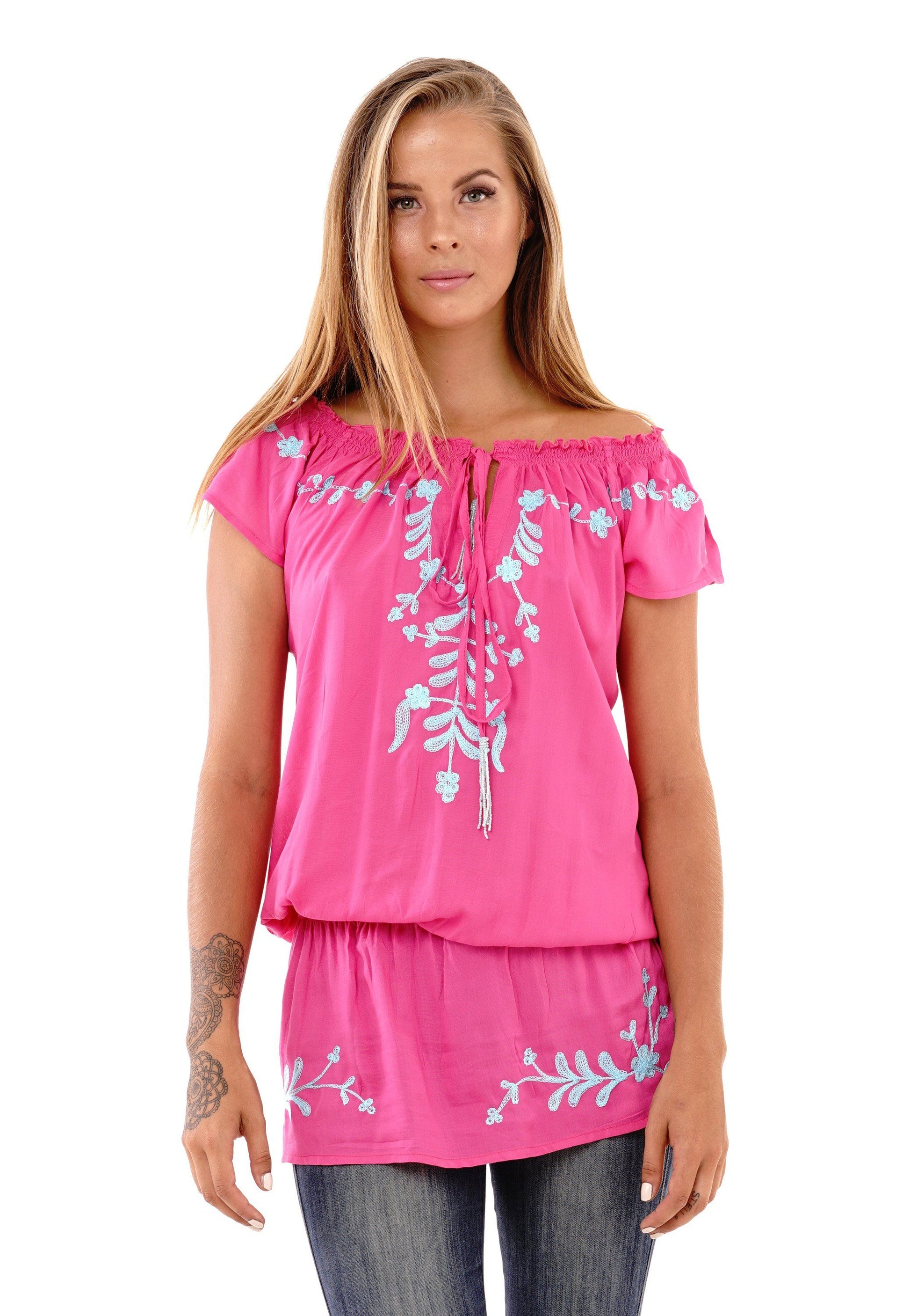 Talia Summer Embroidered, Off Shoulder, Tunic Top - Love-Shu-Shi