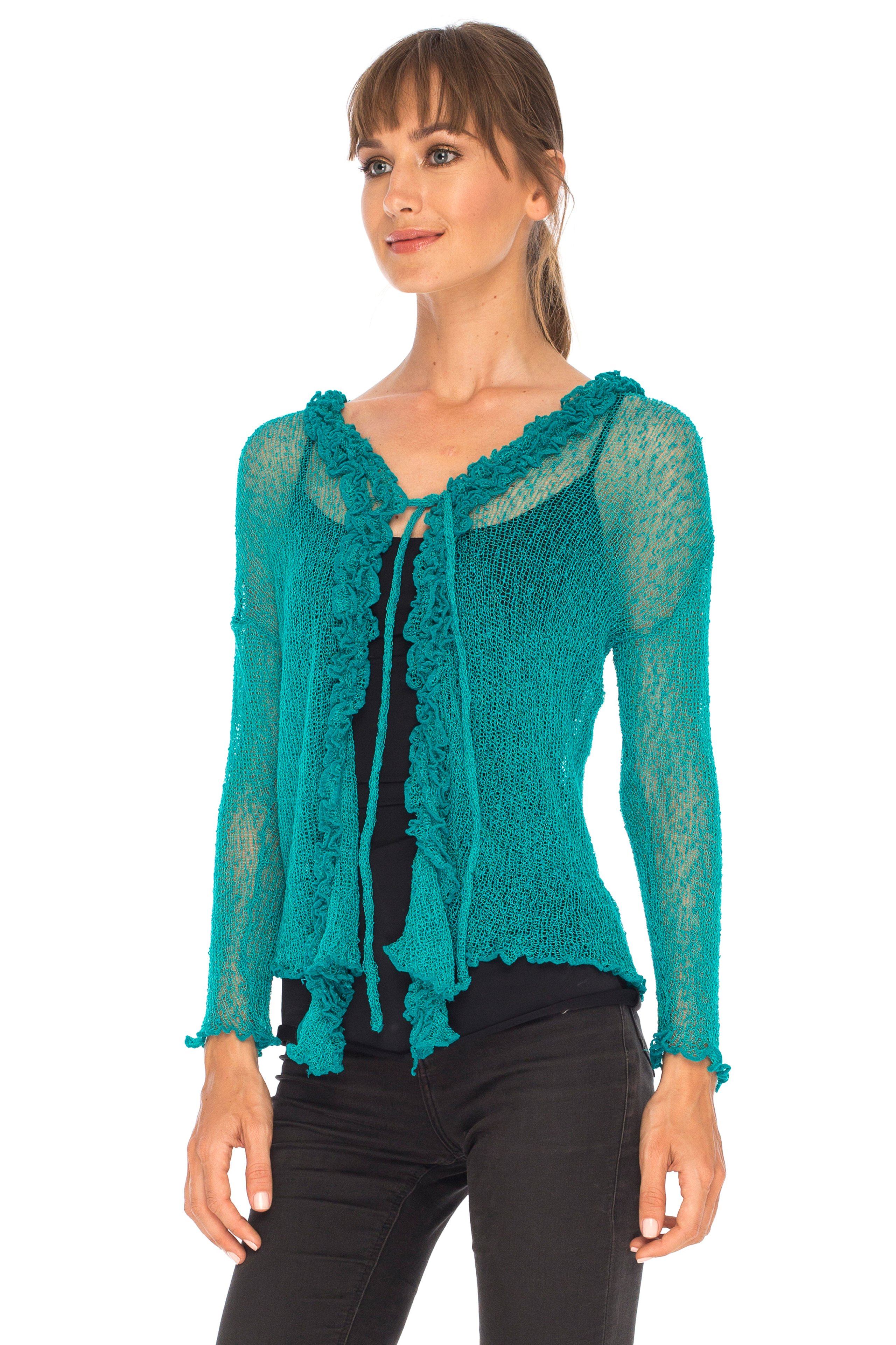 Teal shrug outlet cardigan