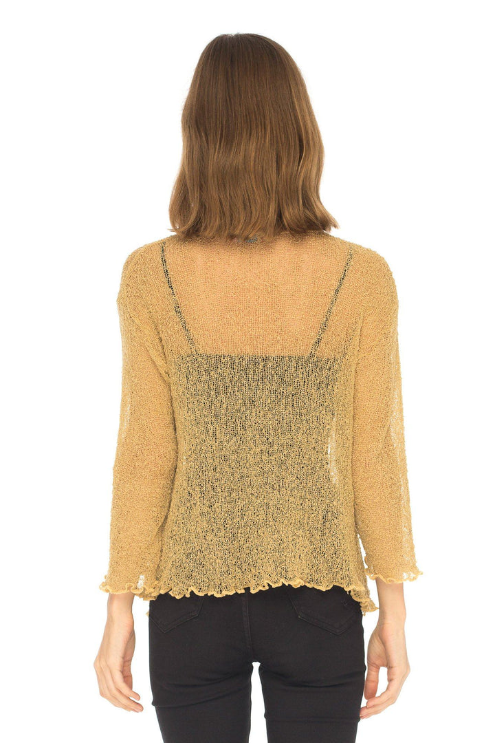 Knitted Tie Top Sheer Shrug - LOVE SHU SHI