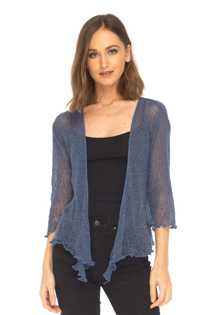 Knitted Tie Top Sheer Shrug - Love-Shu-Shi