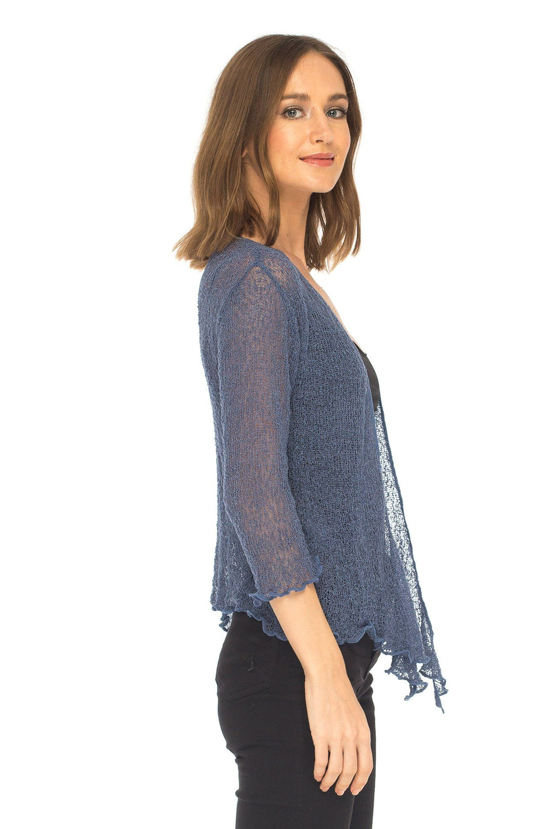 Knitted Tie Top Sheer Shrug - Love-Shu-Shi