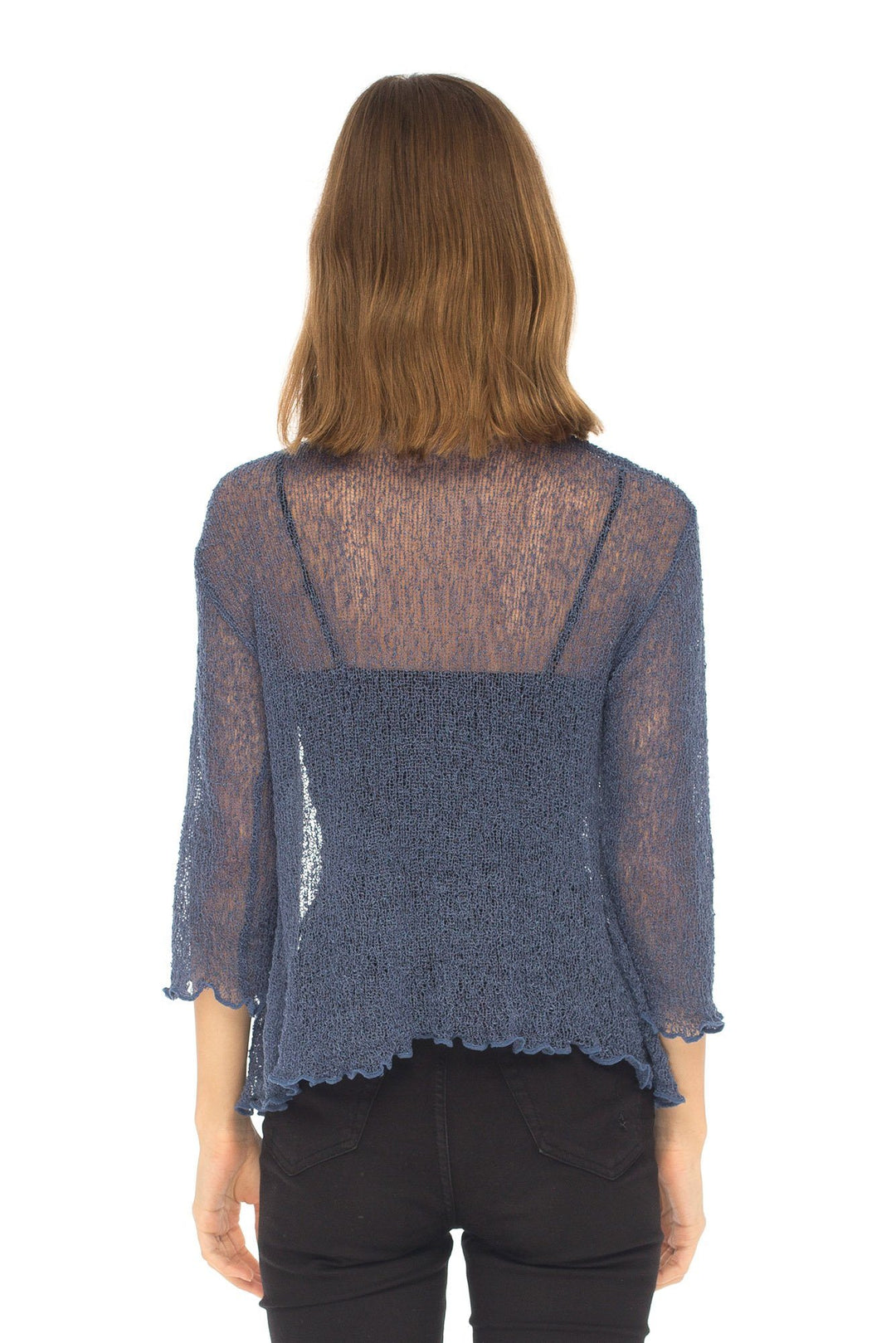 Knitted Tie Top Sheer Shrug - Love-Shu-Shi