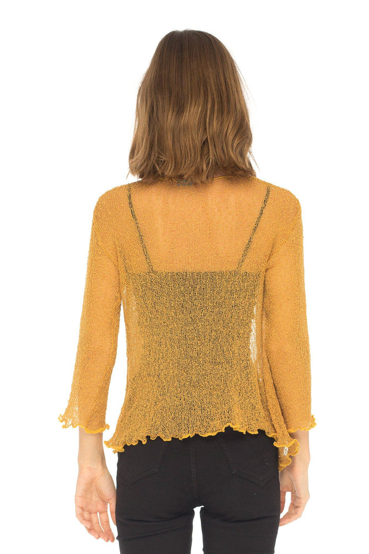 Knitted Tie Top Sheer Shrug - Love-Shu-Shi