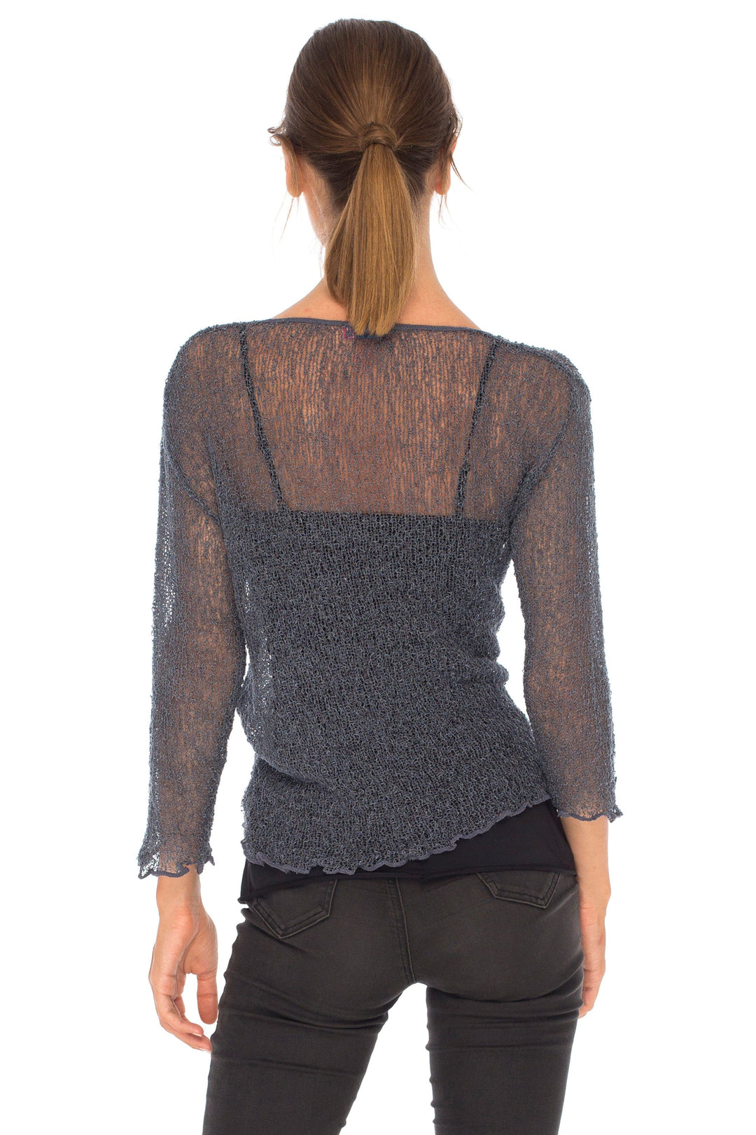 Knitted Tie Top Sheer Shrug - LOVE SHU SHI