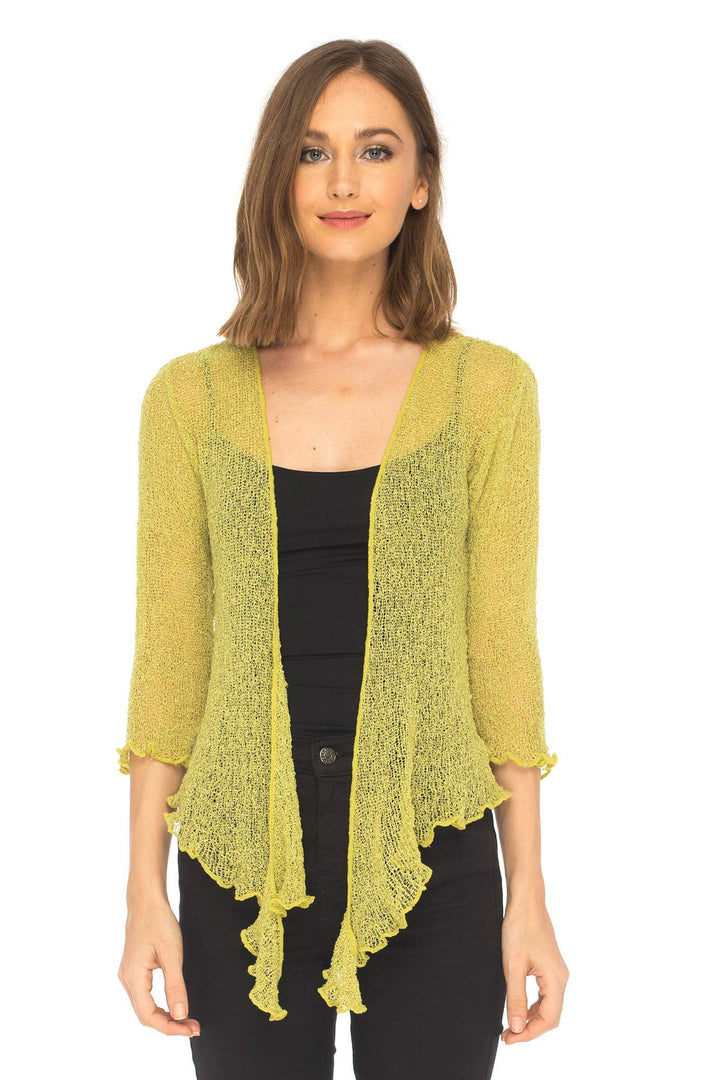 Knitted Tie Top Sheer Shrug - Love-Shu-Shi