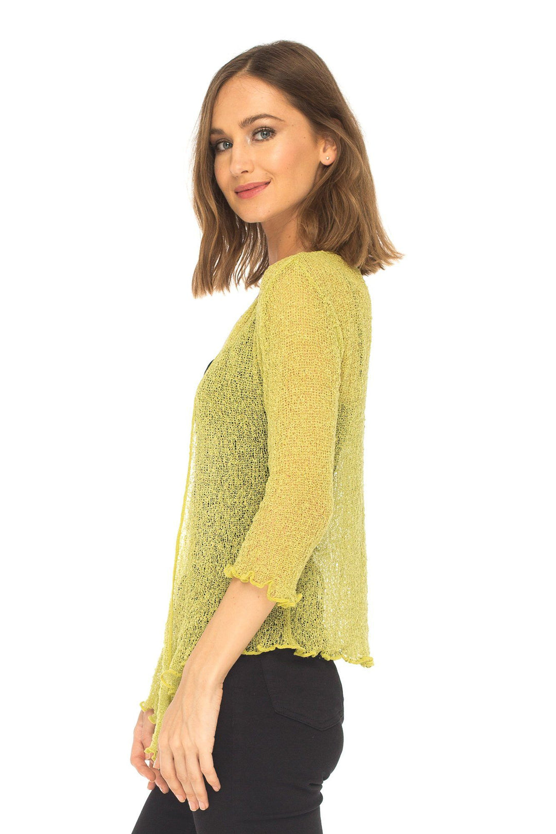 Knitted Tie Top Sheer Shrug - Love-Shu-Shi