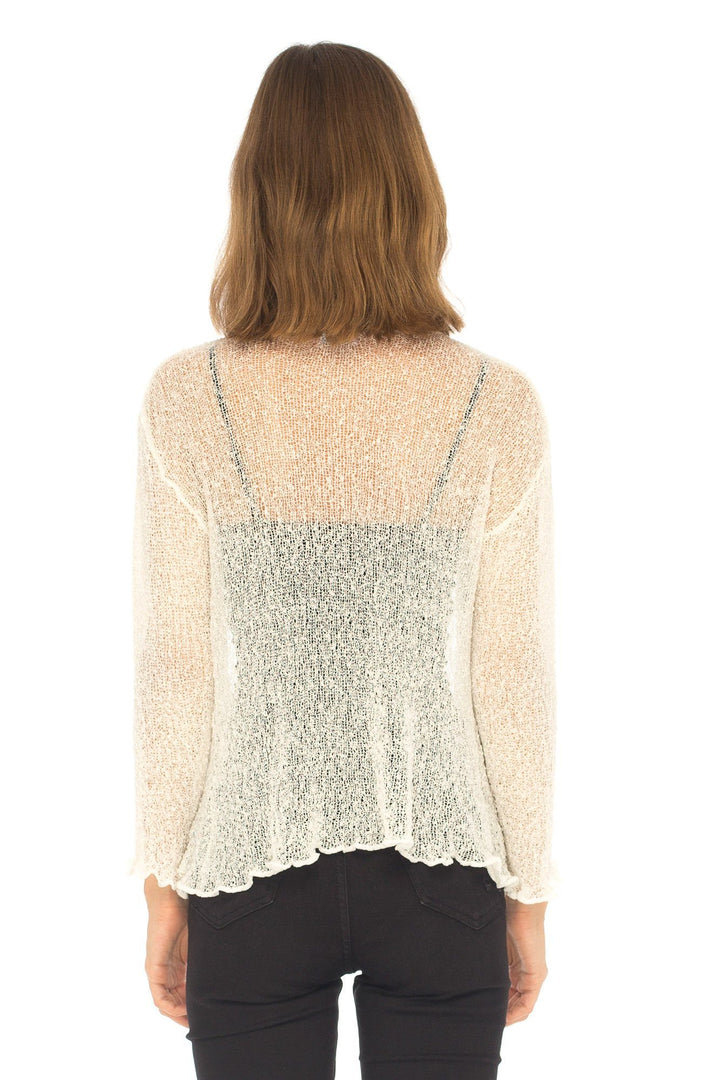 Knitted Tie Top Sheer Shrug - LOVE SHU SHI