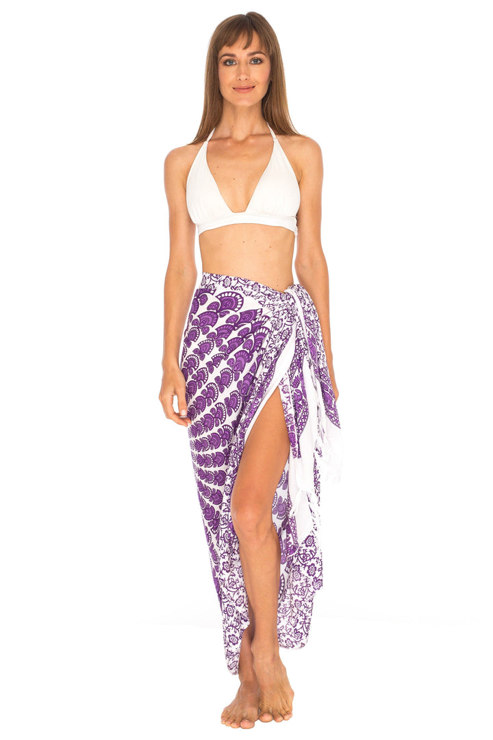 SHU - SHI Women Beach Cover Up Sarong Swimsuit Cover - Up Pareo Coverups Print - Love ShuShi