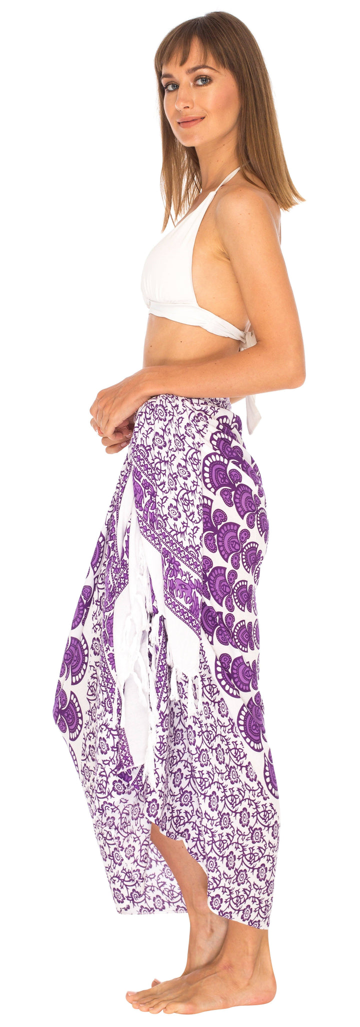 SHU - SHI Women Beach Cover Up Sarong Swimsuit Cover - Up Pareo Coverups Print - Love ShuShi