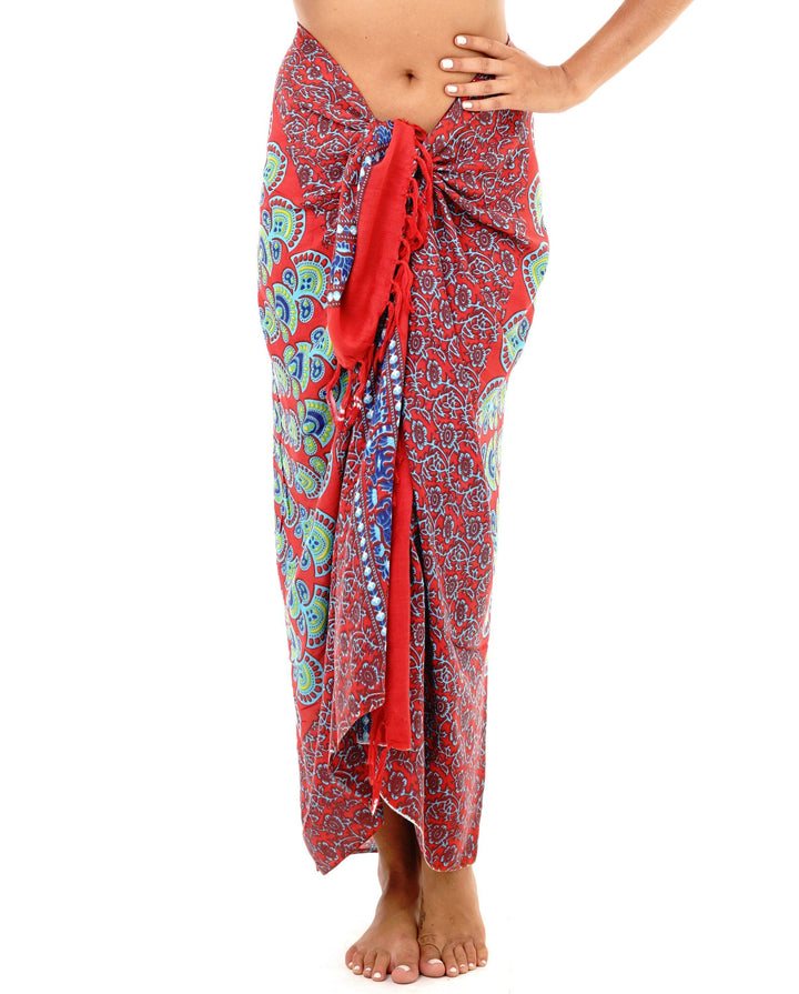 SHU - SHI Women Beach Cover Up Sarong Swimsuit Cover - Up Pareo Coverups Print - Love ShuShi