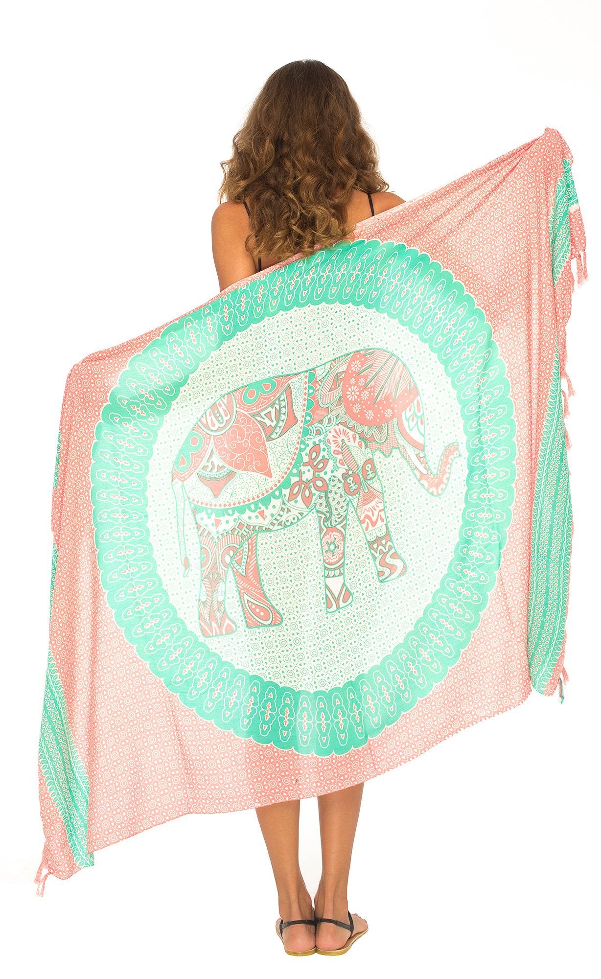 Tribal Elephant Mandala Design Sarong - Love-Shu-Shi