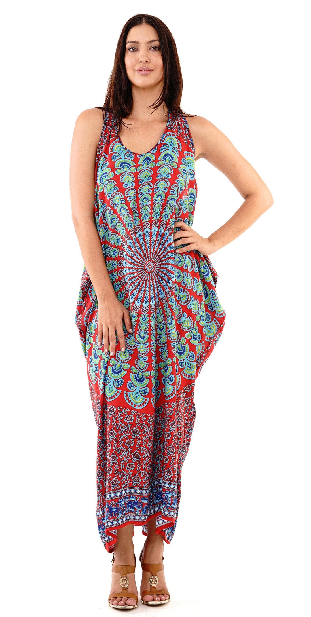 Calypso Summer Boho Mandala Maxi Dress - Love ShuShi